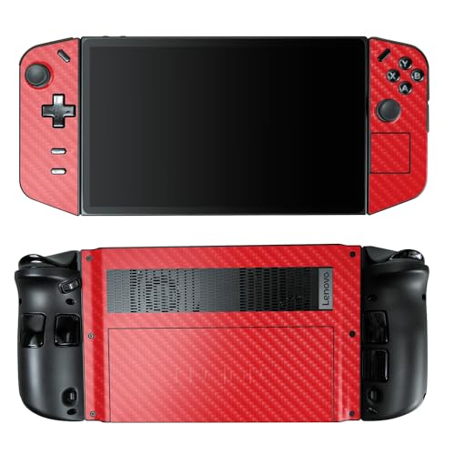 Carbon Fiber Gaming Skin Compatible with Lenovo Legion Go - Solid Red - Premium 3M Vinyl Protective Wrap Decal Cover - Easy to Apply | Crafted in The USA by MightySkins - color: Solid Red, style: Carbon Fiber Textured Finish