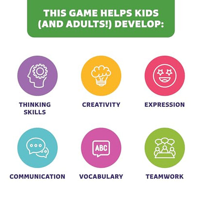 Epic Charades for Kids, Fun Family Game for Kids & Adults, 200 Cards | Act out & explain prompts, pictures for young kids, 3 difficulty levels, educational card game & board game for kids 8-12 - size: Original