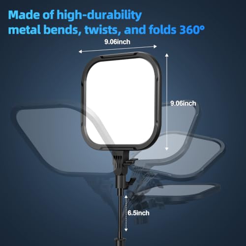 EMART Desktop Gooseneck Video Conference Lighting, Dimmable 2500-8500k | Large-Surface LED Panel Lamp for Desk with Phone Holder ,USB Flicker-Free for Podcast & Streaming ,Zoom Ring Light - size: 43.3inch