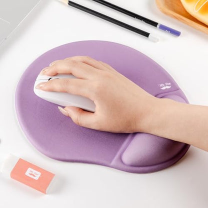 Mr. Pen- Ergonomic Mouse Pad with Wrist Rest | Purple Breathable Fabric with Memory Foam Cushion, Non-Slip Rubber Base, Gel Mouse Pad with Wrist Support - color: Purple