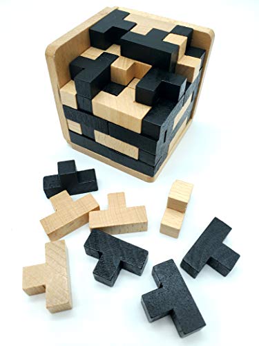 Brain Teaser Puzzles for Adults - Mind Brain Puzzles - Cube Wood Puzzle