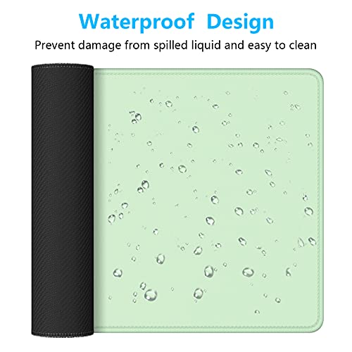 Dapesuom Large Mouse Pad, Extended Gaming Mouse Mat with Stitched Edges, Full Size Desk Mats with Non-Slip Base, Computer Big Desktop Keyboard Pad for Gamer, Laptop, Office, 23.6 x 11.8 In, Lake Green - color: Lake Green, size: 23.6L x 11.8W inches
