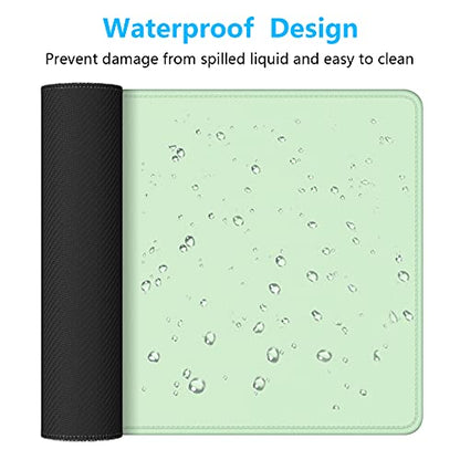 Dapesuom Large Mouse Pad, Extended Gaming Mouse Mat with Stitched Edges, Full Size Desk Mats with Non-Slip Base, Computer Big Desktop Keyboard Pad for Gamer, Laptop, Office, 23.6 x 11.8 In, Lake Green - color: Lake Green, size: 23.6L x 11.8W inches
