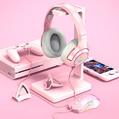 Cute RGB 6400 DPI Wired Gaming Mouse Breathing LED Optical USB 7 Buttons Gamer Computer Pink Mice for Laptop PC Desktop (Pink) - color: Pink