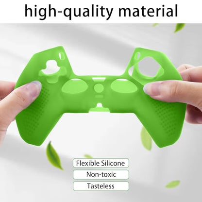 Baval Silicone Cover for Playstation 5 PS5 DualSense Wireless Controller | Scratch-resistant, Easy install, Silicone Construction, Portable Carrying Silicone Cover, Green Silicone Cover - color: Green Silicone Cover