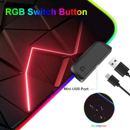RGB Mouse Pad, Gaming Mousepad with 13 LED Light Modes | 31.5X11.8inch Large Mouse Mat, Gaming Mats for Desk with Non-Slip Rubber Base, Model-A - color: Black-c