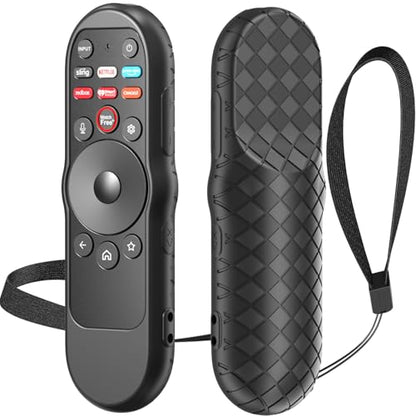 Case Cover for VIZIO XRT270 Smart TV Remote Control Silicone Skin Sleeve with Lanyard Black - color: Non-glow Black