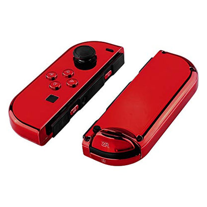 eXtremeRate DIY Replacement Shell Buttons for Nintendo Switch & Switch OLED, Chrome Red Custom Housing Case with Full Set Button for Joycon Handheld Controller - Console Shell NOT Included - color: Chrome Red