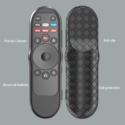 Case Cover for VIZIO XRT270 Smart TV Remote Control Silicone Skin Sleeve with Lanyard Black - color: Non-glow Black