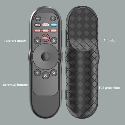 Case Cover for VIZIO XRT270 Smart TV Remote Control Silicone Skin Sleeve with Lanyard Black - color: Non-glow Black