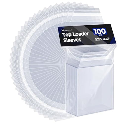 Top Loader Sleeves, Bulk 100/200 / 400 PCS Penny Sleeves for Top Loaders, Resealable Team Bags for 35-75PT Rigid Trading Card Protection, Durable Transparent Top Loader Protectors - color: 100 Packs