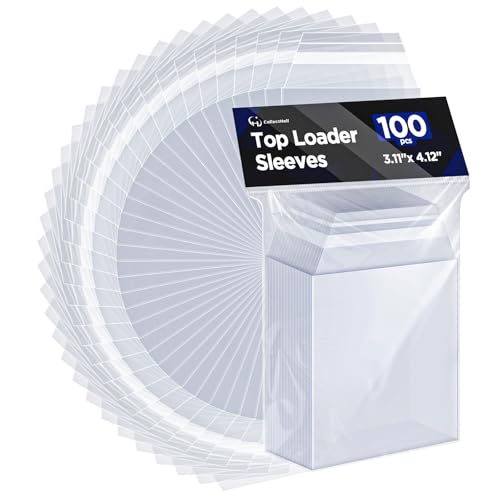 Top Loader Sleeves, Bulk 100/200 / 400 PCS Penny Sleeves for Top Loaders, Resealable Team Bags for 35-75PT Rigid Trading Card Protection, Durable Transparent Top Loader Protectors - color: 100 Packs