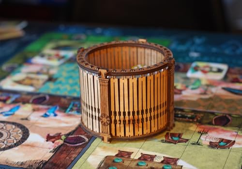 Wooden Dice Shaker Tower Barrel with Acrylic Window – Handmade Plywood Dice Roller, Eco Oil Finish – Perfect for Board Games, D&D, RPG, Tabletop, Gift for Gamers