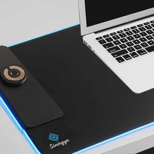 Wireless Charging RGB Gaming Mouse Pad 15W, LED Mouse Pad 35.43x15.75x0.16 in, Light Modes Extra Large Mousepad Non-Slip Rubber Base Computer Keyboard Mat for Gaming, MacBook, PC, Laptop, Desk