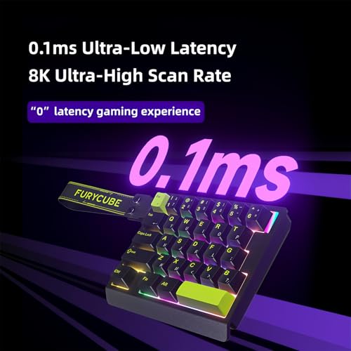 FKZ M30HE Rapid Trigger Gaming Keyboard,Hall Effect Magnetic Switch One Handed Hot Swap RGB Wired Mechanical Keyboard Adjustable Actuation 8K Hz Polling Rate Macro Keypad for E-Sports Gamer - color: White-Topographic