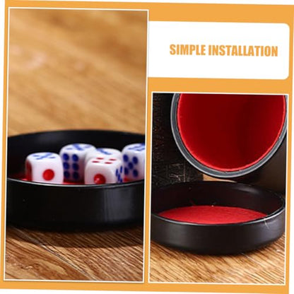 Totority 5pcs Dice Cup Lid Replacement Plush Leather Accessory Noise Reduction Fit for Dice Cup Bottom Stand