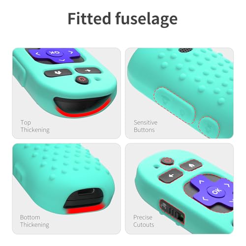 Silicone Cover for Roku Voice Remote Pro 2nd Ed. Roku Remote Control RCB1R Protective Silicone Case Sleeve Shockproof Skin for Roku Remote with Lanyard (Mint) - color: mint