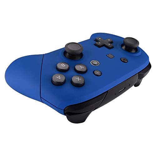 eXtremeRate Blue Faceplate Backplate Handles for Nintendo Switch Pro Controller, Soft Touch DIY Replacement Grip Housing Shell Cover for Nintendo Switch Pro - Controller NOT Included - color: Blue