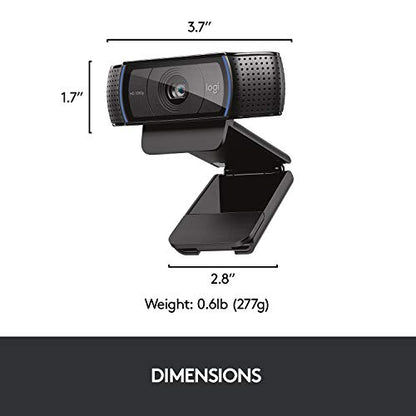 Logitech HD Pro Webcam C920, 1080p Widescreen Video Calling and Recording-(Renewed)