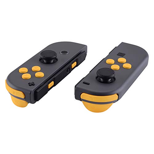 eXtremeRate DIY Full Set Buttons for Nintendo Switch & Switch OLED, Custom Replacement Buttons for JoyCon, ABXY Direction Keys SR SL L R ZR ZL + - Home Capture Trigger Buttons Springs - Caution Yellow - color: Caution Yellow