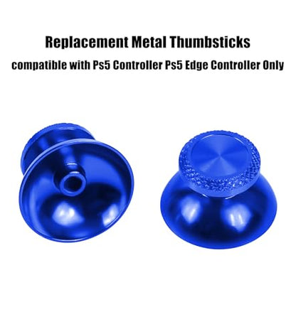 Ceozon Replacement Metal Thumb Grips Accessories for Ps5 Controller Thumbsticks Swap Joysticks Repair Kit (Blue)