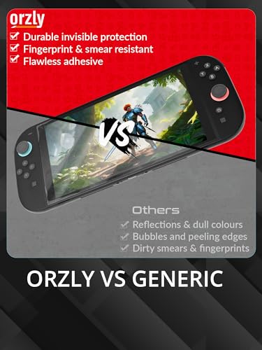 Orzly Glass Screen Protector for Nintendo Switch 2 Console 2025 Screen Size 7.9 inch 4 Pack. No Bubbles Easy Installation Anti Scratch Edition - size: 7.9"