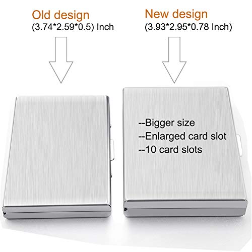 RFID Credit Card Holder Protector Metal Credit Card Wallet Business Card Holder for Men Women Gift Box Package (Silver) - color: 01 Silver