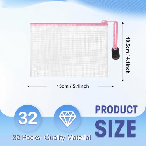 Jetec 32 Pcs Mesh Zipper Bags Bikini Organizer,Pink,5.1 x 4.1 Inch - color: Pink, size: 5.1 x 4.1 Inch