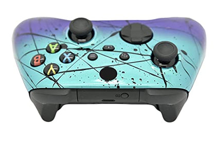 Hand Airbrushed Fade Custom Controller Compatible with Xbox Series X/S & Xbox One (Series X/S Teal & Purple Fade) - color: Series X/S Teal & Purple Fade