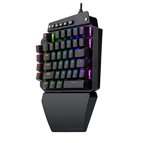 USonline911 Advanced K-700 Mechanical Gaming Keyboard, 44 Keys, Blue Switches, RGB Backlit, Onboard Macro Keys, One Handed Keyboard, Gaming Keypad, Small Gaming Keyboard