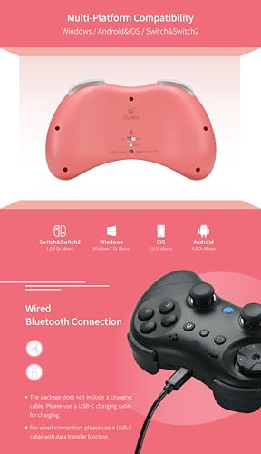 GuliKit Elves 2 Bluetooth Game Controller for Switch/Switch 2,PC & Android | Anti-Drift Hall Effect Joysticks Gamepad,1000Hz Polling Rate,Gyro&Switch 2 Wake-up,Protective Cover, Compact for Small Hand - color: NS58-Black