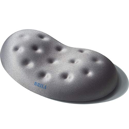 BRILA Ergonomic Memory Foam Mouse Wrist Rest Support Pad Cushion for Computer, Laptop, Office Work, PC Gaming - Massage Holes Design - Wrist Pain Relief (Grey Mouse Wrist Rest) - color: Grey Mouse Wrist Rest
