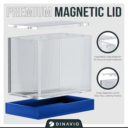 Dinavio Crafthouse PKMN Booster Box Case Acrylic Display - Booster Box Protector Case - 8mm + 5mm Acrylic 5x3mm Magnets - Compatible with PKMN Booster Boxes (Blue Base) - color: Blue Base