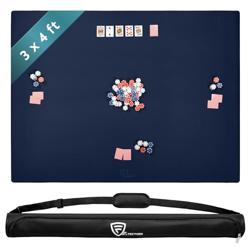 5mm Board Game Mat 36 x 48 in, Mahjong Mat for Table with Carrying Bag, Neoprene Playmat, Table Cover for Board Games, Tile, Poker, RPG and Dominoes - Blue - color: Blue, size: 36 x 48 Inches