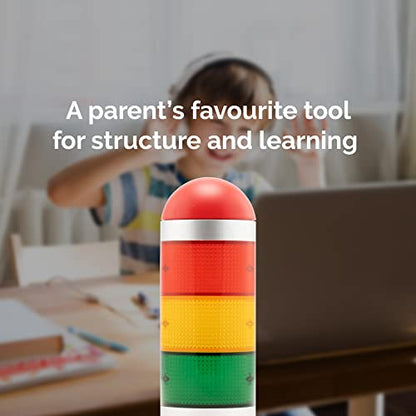 KADAMS Visual Timer for Kids with Audio Pre-Alarm - Traffic Light Alarm for Kids Toddler Teachers Classroom Home Time Management Tool 24hr Countdown Pause Memory Function, Silver - color: Silver