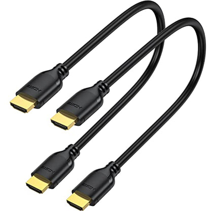Short HDMI Cable 1 Foot 2-Pack, 4K 1FT HDMI to HDMI Cable High Speed HDMI 2.0 Cord Supports 4K@60Hz, 2K, 1080P, HDCP 2.2, HDR, 3D, ARC & Ethernet - size: 1FT