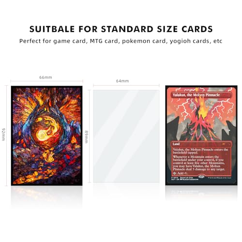 Katomula 100 MTG Card Sleeves with 100 Inner Sleeves, Textured Back Art Sleeve, Fit Standard Size Cards - Mountain - color: Mountain