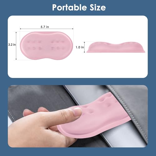 VANKEY Ergonomic Mouse Wrist Rest, Soft Support, Memory Foam Pad, Non-Slip Base (Pale Pink) - color: Pale Pink