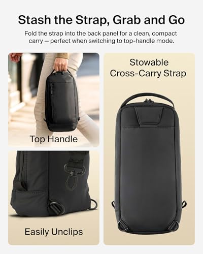 Belkin Nintendo Switch 2 Carrying Case, Sling Crossbody Travel Bag | Lightweight crossbody travel bag with stowable crossbody strap, soft interior, fits 2 Pro Controllers and 10 game card slots - color: Black