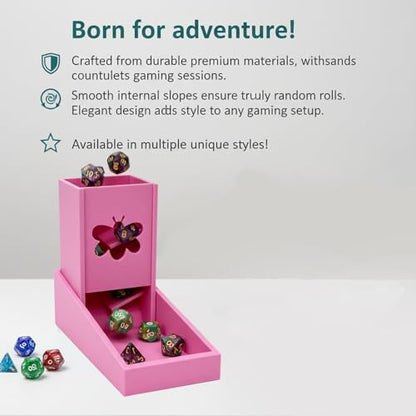 Foldable Mini Dice Tower for D&D, RPG & Tabletop Games Portable Dice Roller Design, Foldable Dice Storage Box Perfectly Fits Board Game Accessories and Gifts (style2) - style: style2