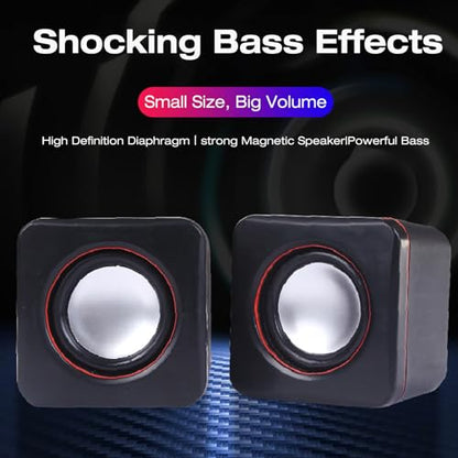 Computer Speakers USB Speaker Stereo 3.5mm Jack Wired Multimedia Speaker Computer Speaker for PC Monitor Desktop Laptop PC Computer Gaming Smartphones Tablets Projectors TVs(Dual Track)
