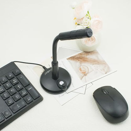 LANDIBO 3.5mm Male Microphone, Plug and Play Desktop Laptop gooseneck Microphone, Suitable for Games, Meetings, Recording, podcasts, Games, and Online Chat