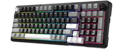 Redragon K742 Wireless Mechanical Gaming Keyboard with Knob for PC Computer | Bluetooth 5.0/2.4GHz/USB C Wireless Creamy Keyboard with Number Pad, RGB Backlits, Hot-Swappable with Linear Switches (Black) - color: Black