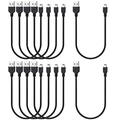 Smays Mini USB Cable 1ft 10-Pack Bulk, Short Mini-B Charger Cord Black - size: 1 Feet 10-Pack