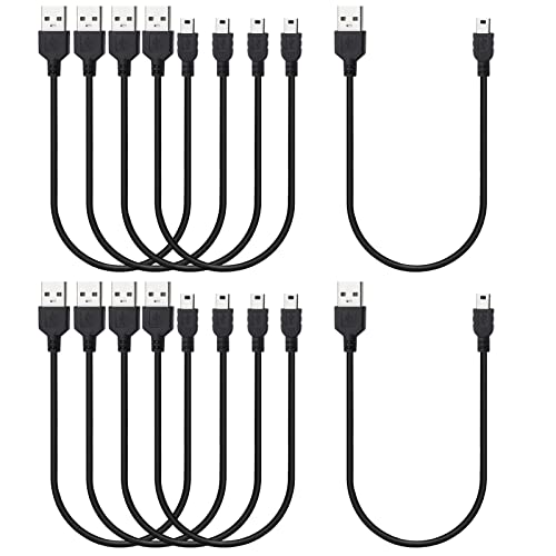 Smays Mini USB Cable 1ft 10-Pack Bulk, Short Mini-B Charger Cord Black - size: 1 Feet 10-Pack