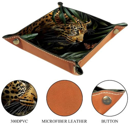 Leopard Butterfly Leave Dice Tray Dice Rolling Tray Folding Dice Holder for Dice Games, Like RPG, DND and Other Table Games - color: Multi 17