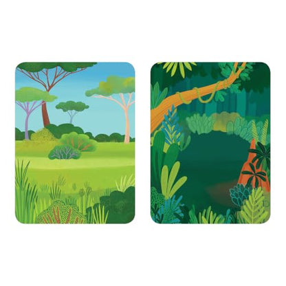 Wild Mix-Up Magnetic Build-It from Mudpuppy - Includes 2 Illustrated Background Scenes & 70+ Mix and Match Magnets, Perfect for Travel Activities on The Go!, Ages 4+