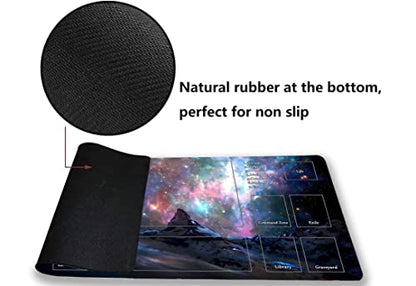 MTG Playmat, Game Play Mat for MTG TCG 24 x 14 inches Trading Card Inked Game Playmats with Storage Bag Smooth Rubber Surface Battle - color: Playmat 7