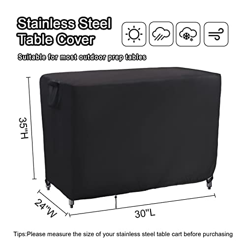 Kingling Prep Table Cover for Keter Unity Table 30''L x 24''W x 35''H | Waterproof Outdoor Stainless Steel Table Cover Protection 30 Inch for Patio Metal Grill Work Table/Cart