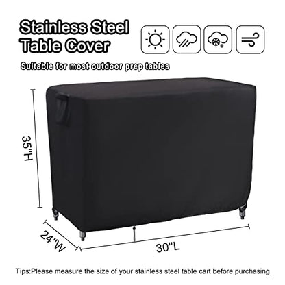 Kingling Prep Table Cover for Keter Unity Table 30''L x 24''W x 35''H | Waterproof Outdoor Stainless Steel Table Cover Protection 30 Inch for Patio Metal Grill Work Table/Cart